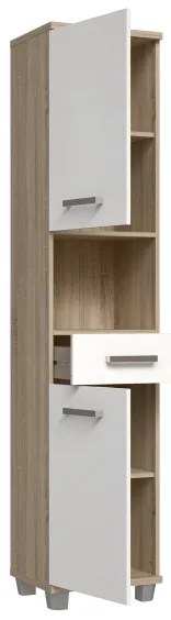 VENOM fürdőszobai szekrény fehér/sonoma tölgy