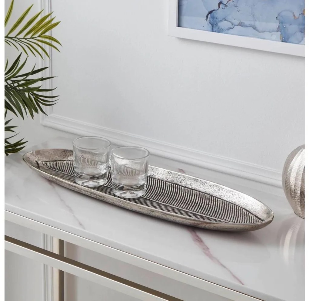 Eglo 427005 - Dekoratív tálca FORLEYET 16,5x54 cm ezüst