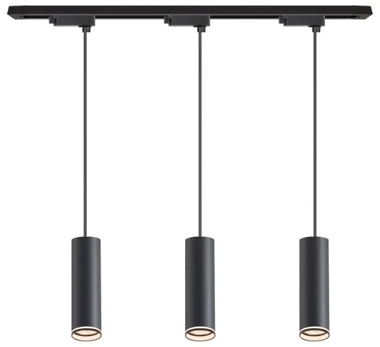 Kábellel függesztett csillár a PIPE sínrendszerhez 3xGU10/10W/230V, fekete