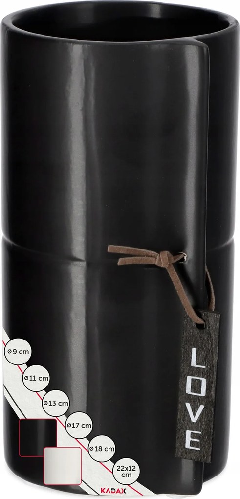 Virágtartó Kaspó Kerámia Fekete 11 CM