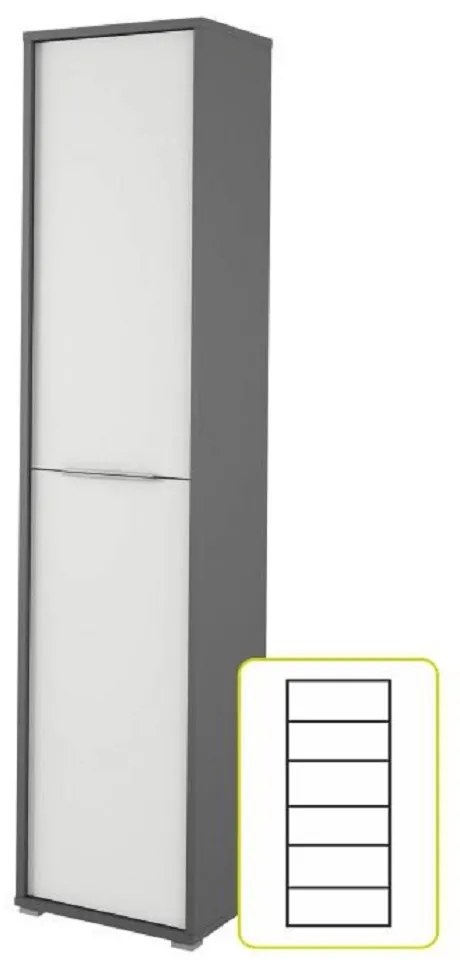 Polcosszekrény Hamila NEW TYP 06 (grafit + fehér). 1028760