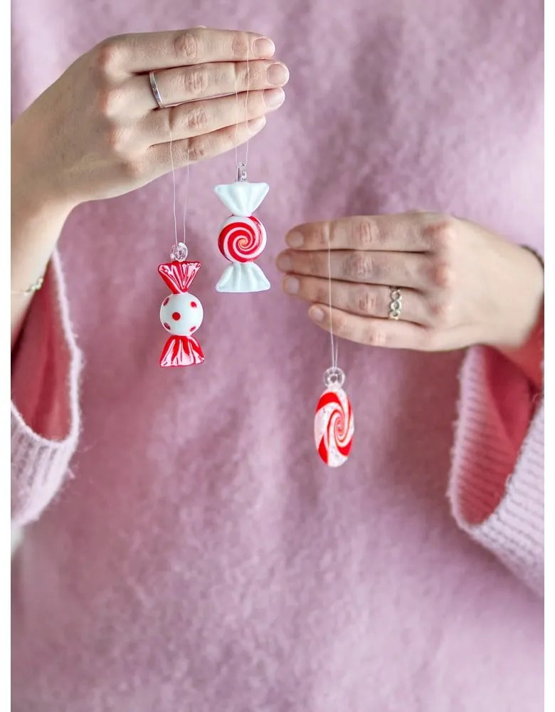 Üveg kézzel készített karácsonyfadísz készlet 3 db-os 6 cm Festive – Bloomingville