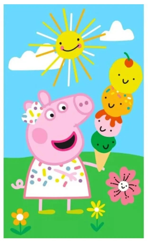Peppa malac Summer Time kéztörlő, arctörlő, törölköző 30x50 cm