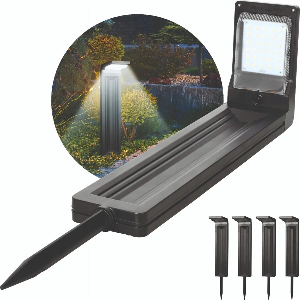 4 db-os napelemes beszúrós lámpa szett Milia b. hideg oszlop IP44 kertbe