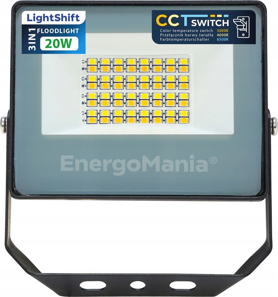 LightShift Cct Led reflektor 20W 2700 lm 3az1ben meleg fehér, természetes fehér, hideg fehér 5 év garancia