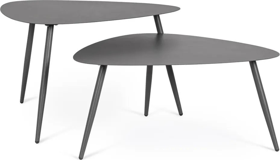 Acél kerti dohányzóasztal szett 2 db-os 73,5x77,5 cm Yvonne – Bizzotto