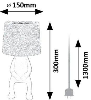 Rabalux 74218 - Asztali lámpa SMURFY 1xE14/40W/230V fehér