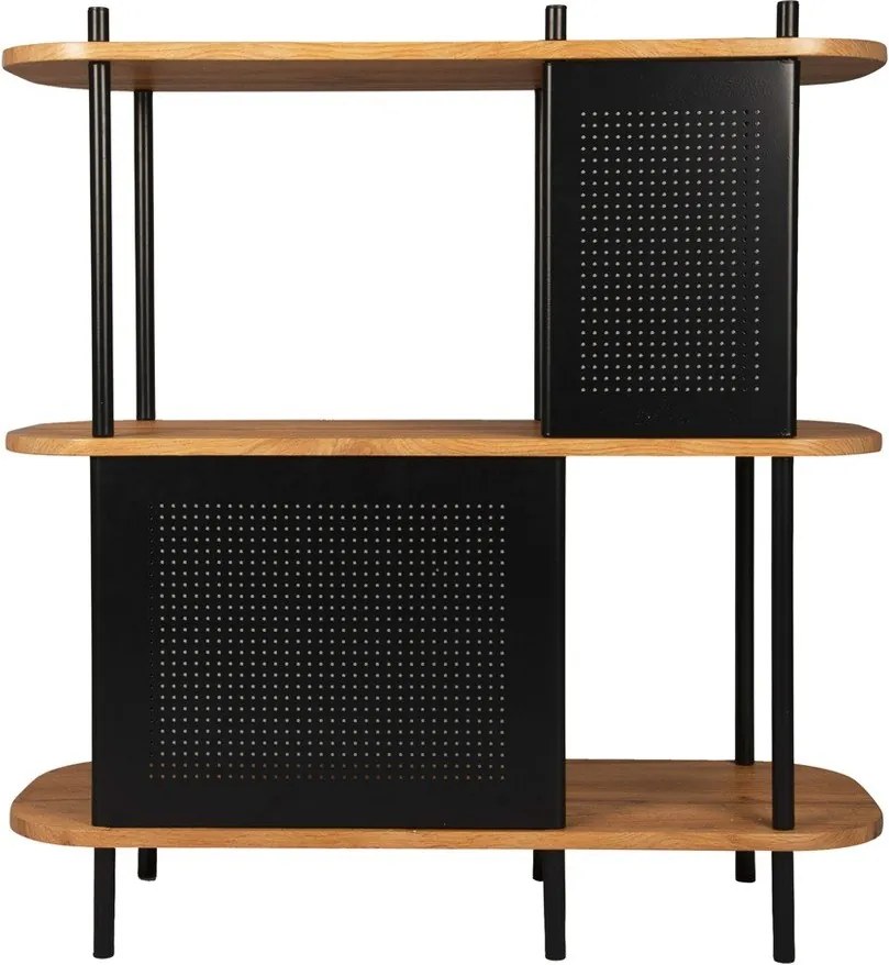 Sole fekete acél polcos állvány, 80 x 83,5 cm - Leitmotiv