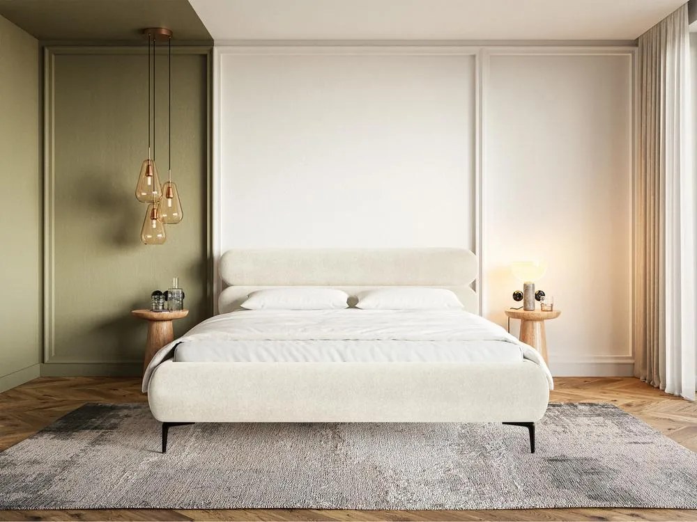 Franciaágy 180 cm Rirri 180B (ágyráccsal) (krém + fekete). 1099869