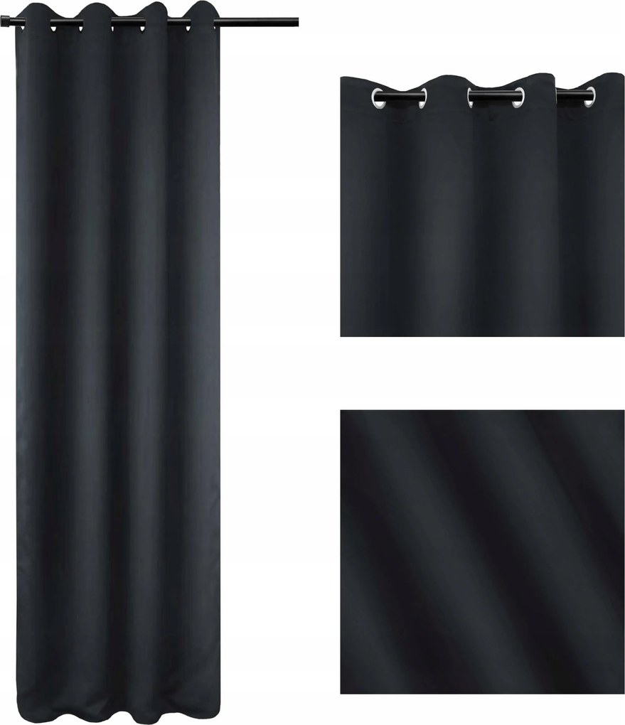 Függöny huzat Sötétítő Blackout 140x250 Sötétszürke Arctic