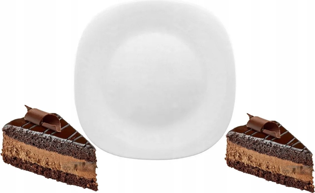 Fehér Négyzet Alakú Desszerttányér bormioli 6db 20cm Parma sütemény desszert