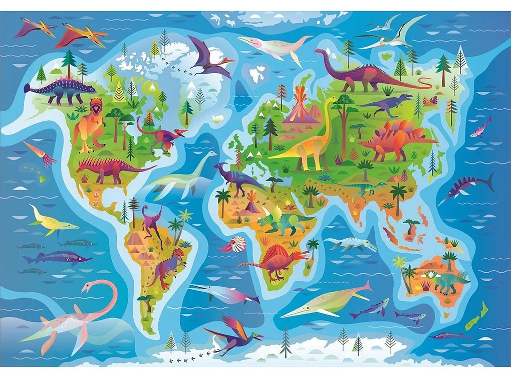 Dinoszaurusz Map 180 db-os puzzle Clementoni