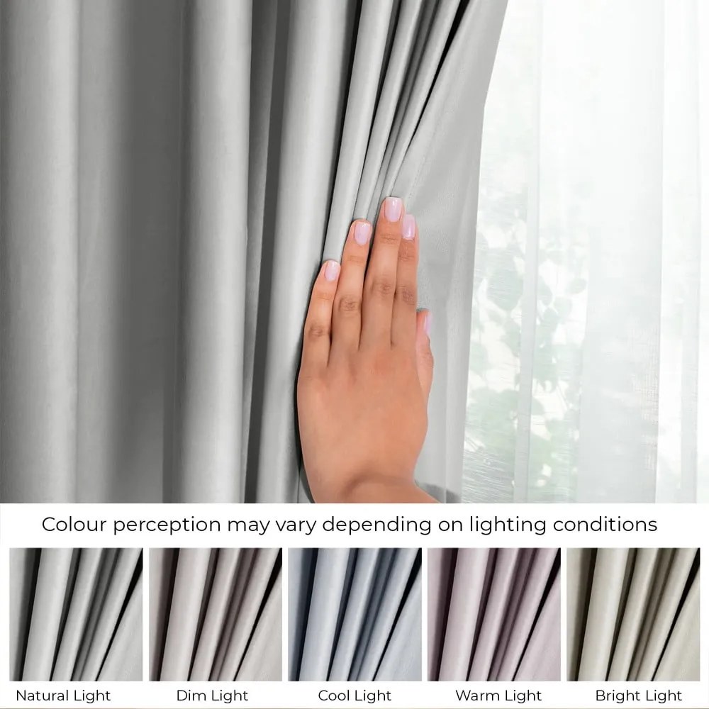 Világosszürke bársony dimout (részleges sötétítő) függöny 140x245 cm Eyelets – Restilo