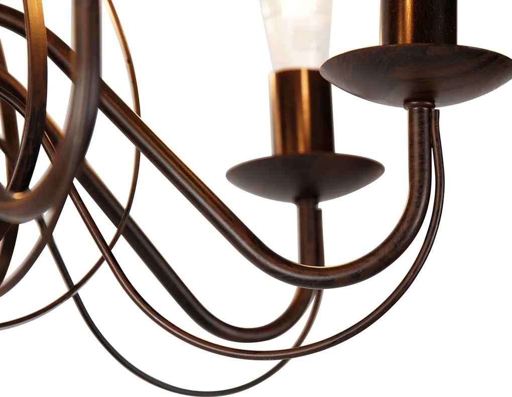 Okos csillár rozsdabarna 8-lámpás, Wifi-vel B35 - Giuseppe