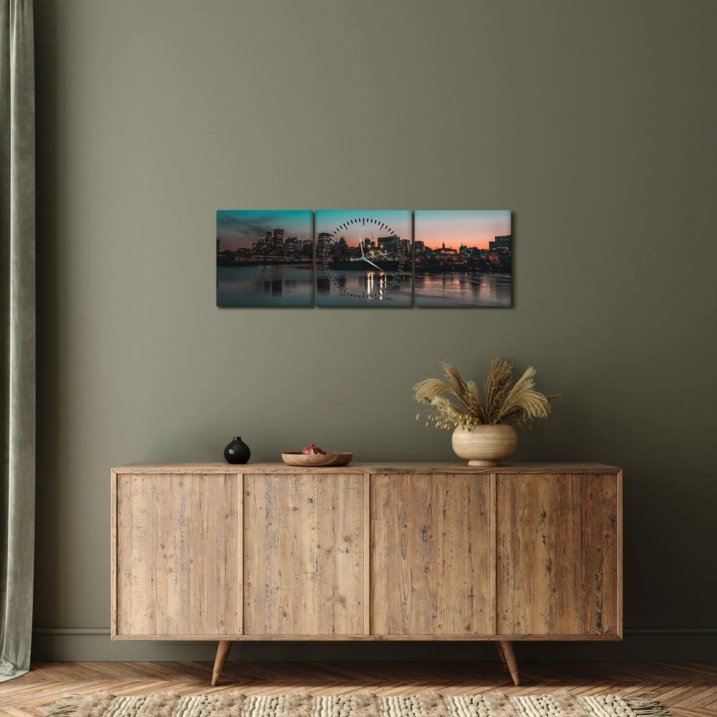 Nagy város képe (órával) (90x30 cm)
