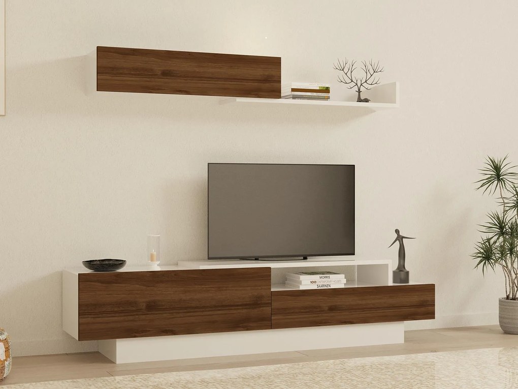 Nappali fal Elda (fehér + dió). Akció -26%. 1089167