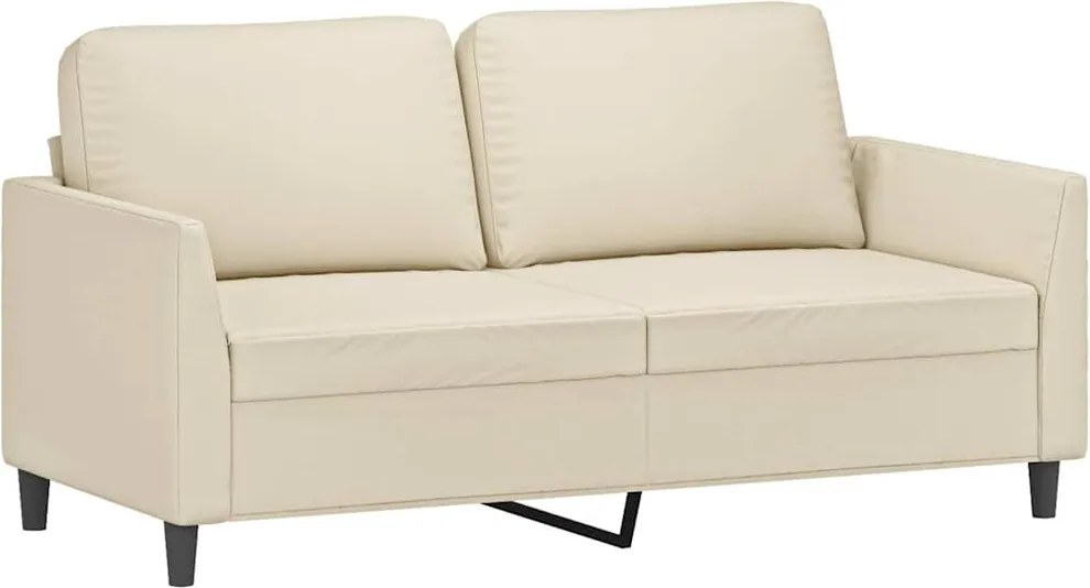 vidaXL 2 személyes krémszínű műbőr kanapé 140 cm