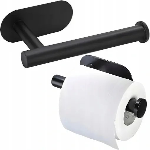WC-papír tartó akasztó Loft fém prémium szatén fekete matt