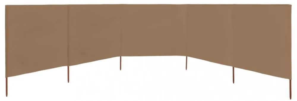 tópszínű 5-paneles szövet szélfogó 600 x 160 cm
