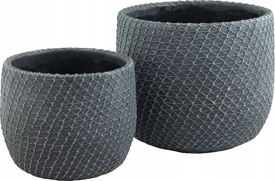 2 db Jens beton virágtartó, fekete