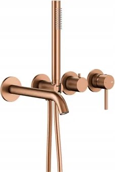 Kfa Falsík Alatti Kádszett 3 Lyukú Moza Csapteleppel, Brushed Rose Gold