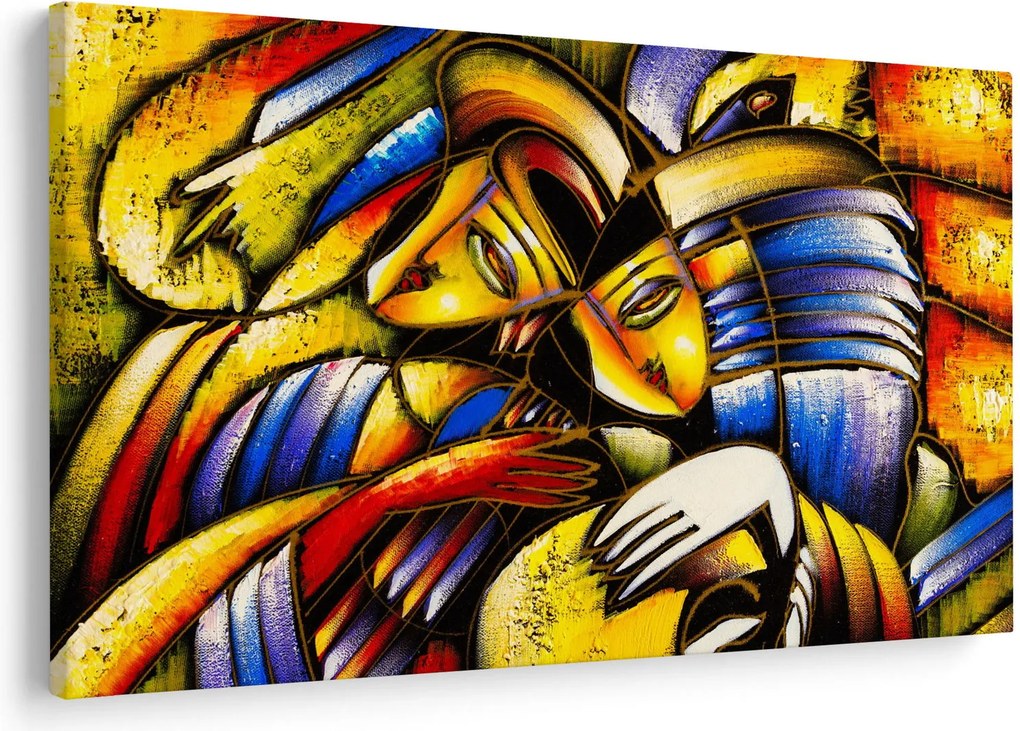 Kép - olajfestmény, szerelmesek (90x60 cm)