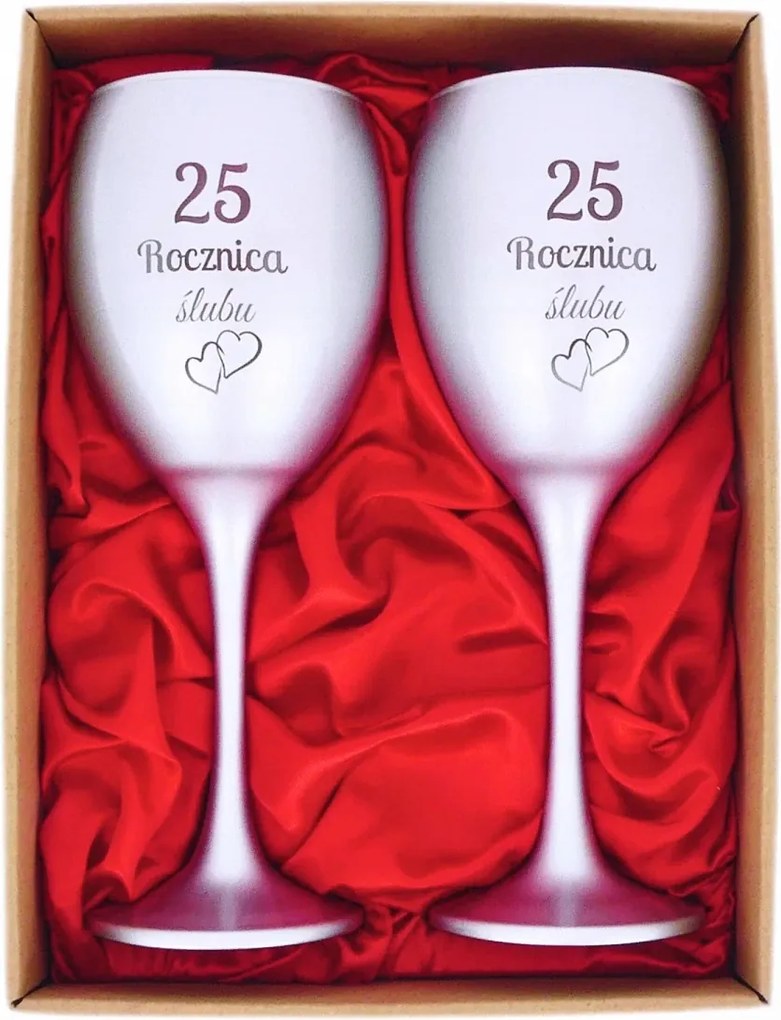 Különleges! Gravírozott Poharak Jubileumra 25. Házassági Évfordulóra Ajándék