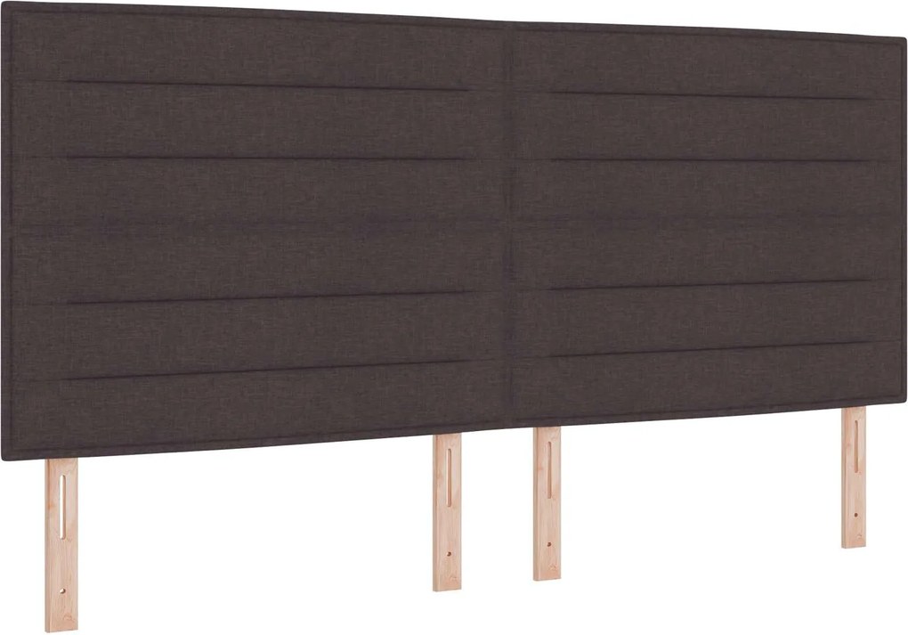 vidaXL LED ágytámla LED -es lámpákkal Sötét Barna 200 cm Poliészter