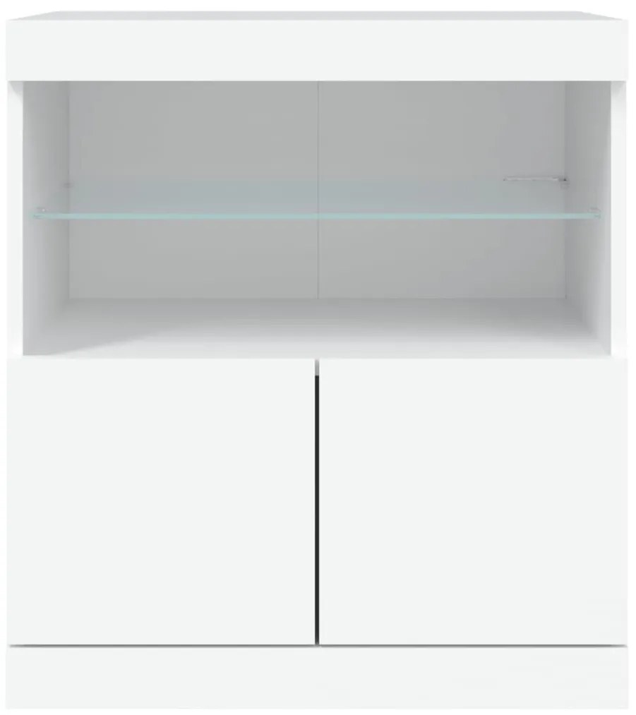 fehér tálalószekrény LED-világítással 60 x 37 x 67 cm