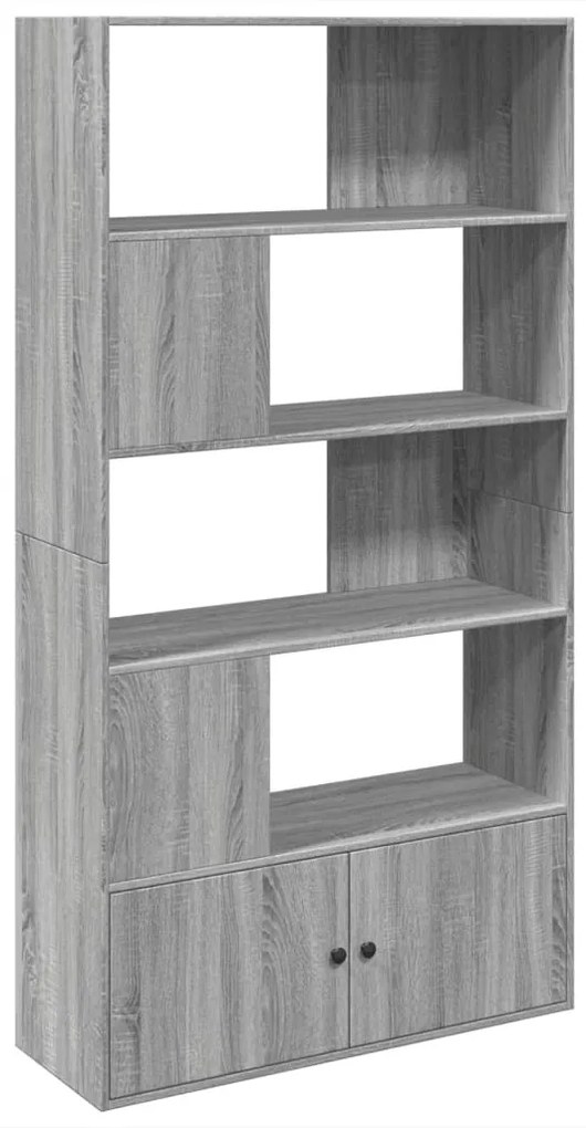 szürke sonoma színű szerelt fa könyvespolc 100 x 36 x 189 cm