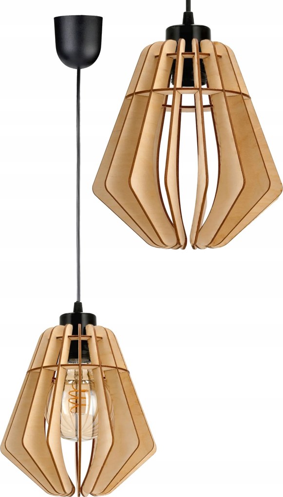 Mennyezeti lámpa függeszték túlnyúlás Loft fa 1x E27