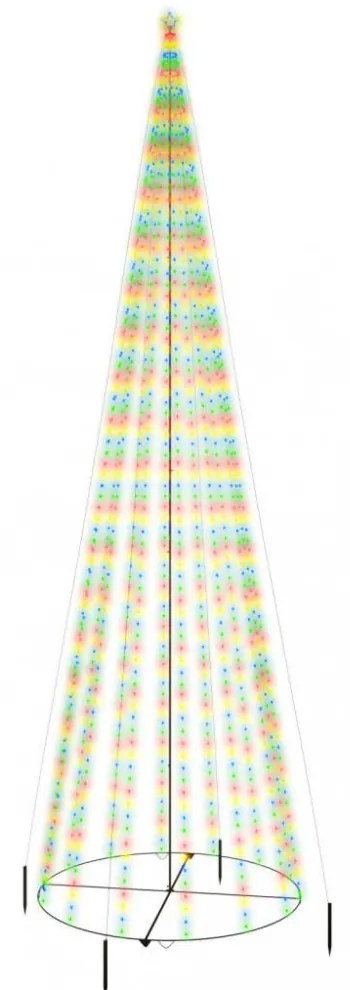 kúp alakú karácsonyfa 1134 színes LED-del 230 x 800 cm