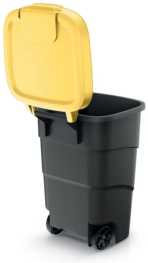 Prosperplast Wheeler 95 l szemetes kuka antracit sárga fedéllel