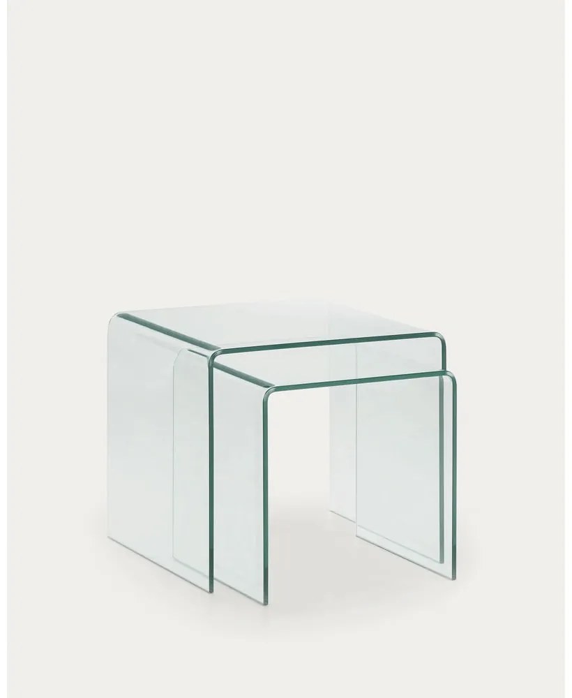 Üveg dohányzóasztal szett 2 db-os 50x50 cm Burano – Kave Home