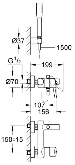 GROHE 32212001 - CONCETTO kádcsaptelep, fényes króm