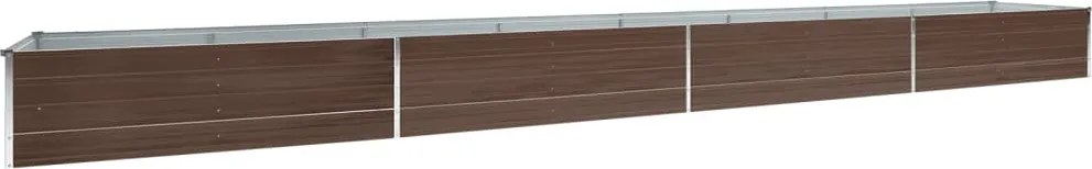 vidaXL barna horganyzott acél kerti magaságyás 600 x 80 x 45 cm