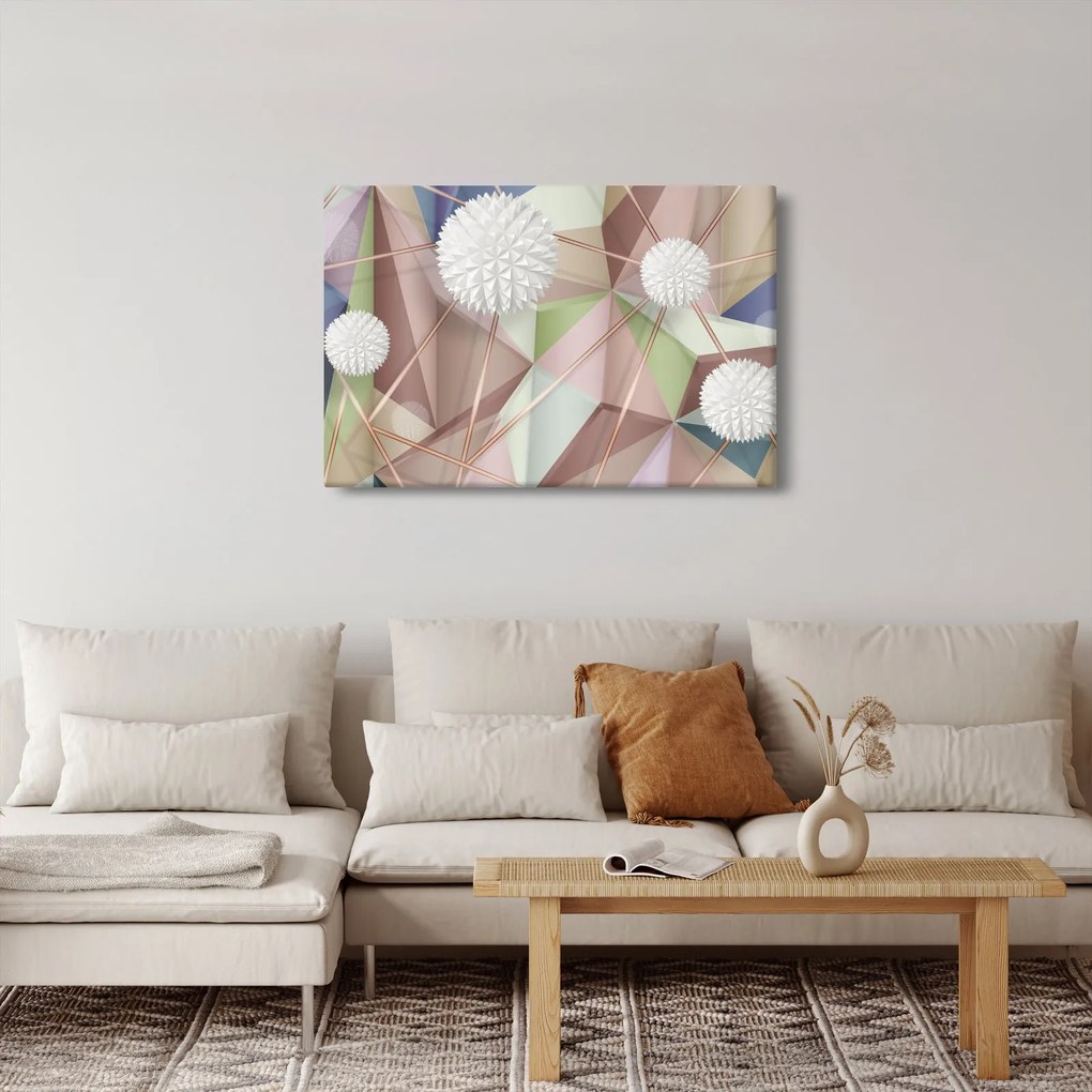 Kép - 3D absztrakció pasztell színekben (90x60 cm)