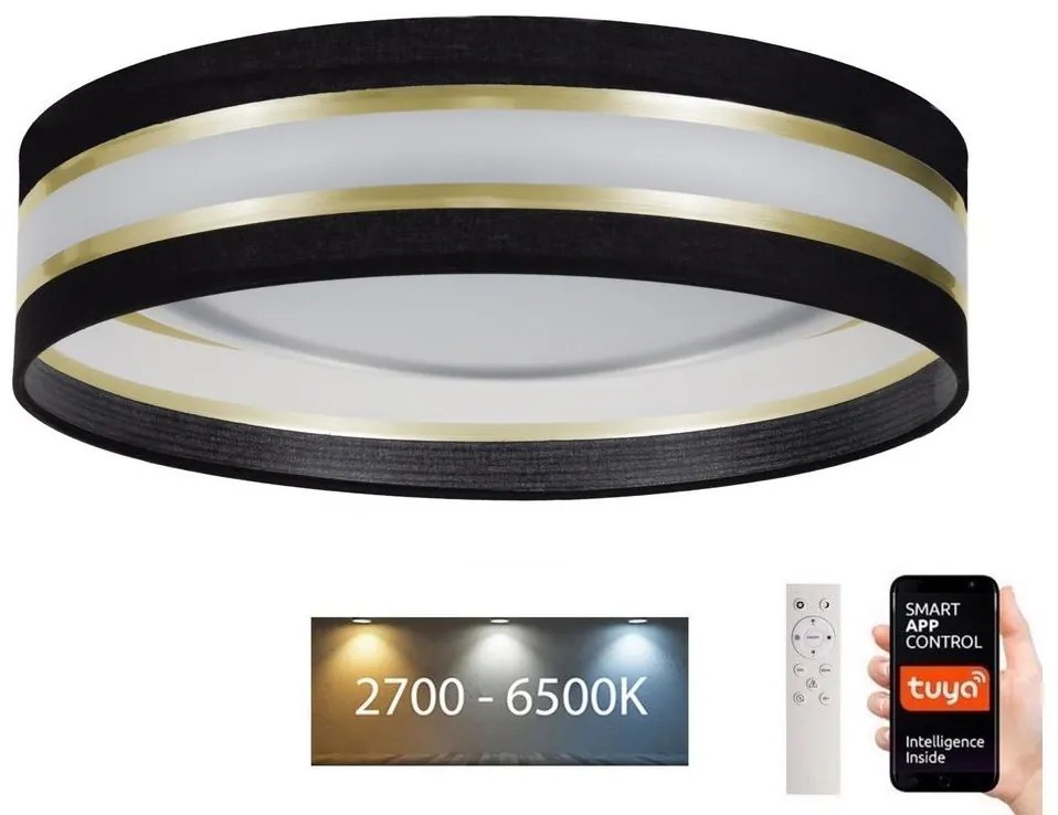 Belis LED Dimmelhető mennyezeti lámpa SMART CORAL LED/24W/230V Wi-Fi Tuya fekete + távirányító BE0876