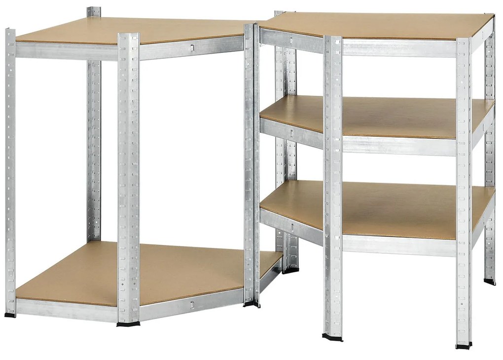 Juskys Sarok polc Basic 180x70x40 cm - ezüst