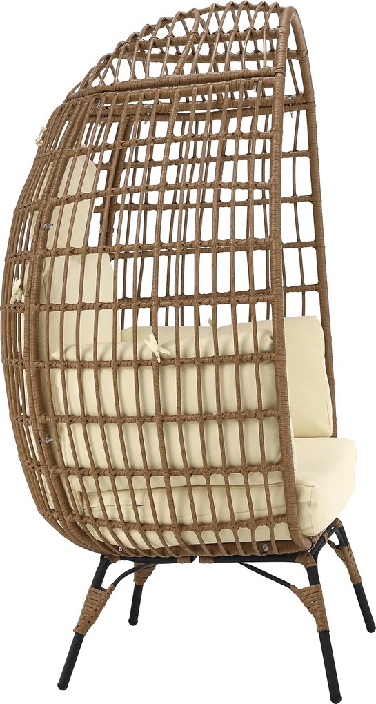 Rattan fotel, természetes/fekete/bézs, KARMEN
