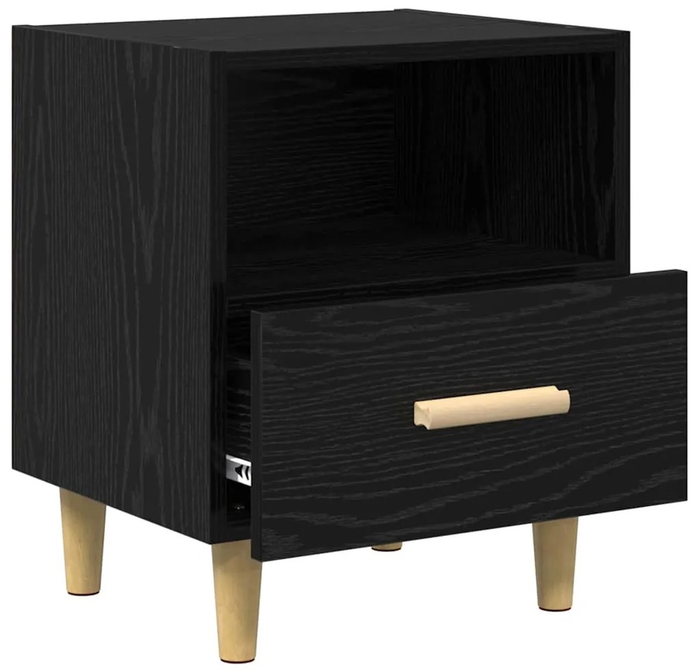 Éjjeliszekrény 2 pcs Musta tammi 40 x 35 x 47.5 cm Faanyag
