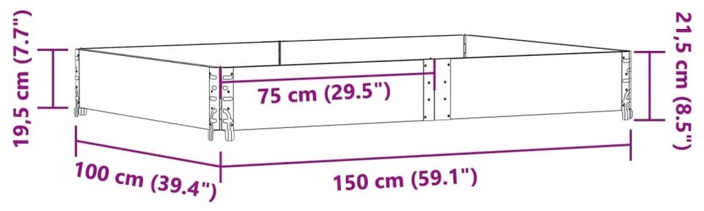 tömör fenyőfa kerti virágláda 150 x 00 cm