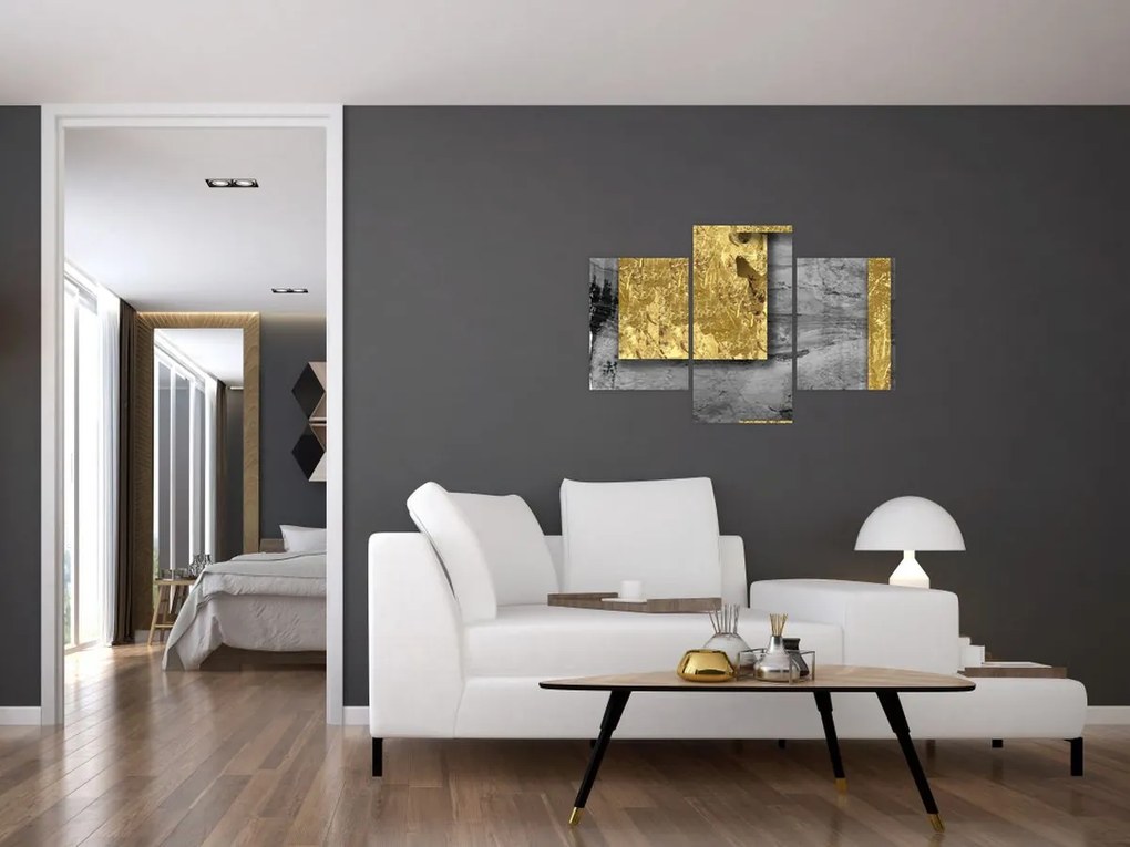Kép - Arany négyzetek N⁰2 (90x60 cm)