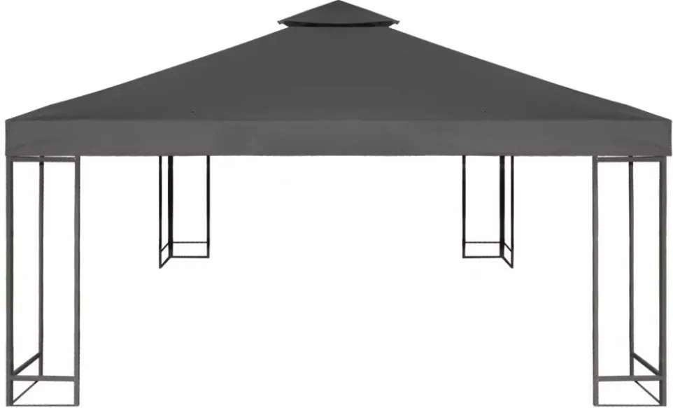 sötétszürke csere pavilon ponyvatető 310 g/m² 3 x 3 m