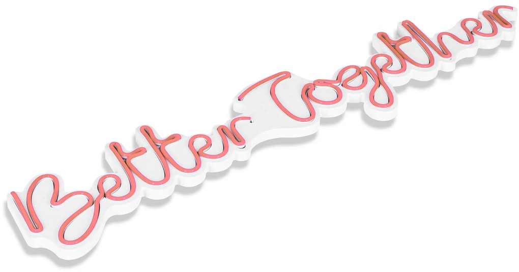 Műanyag LED-es fali dekoráció, Better Together - Pink