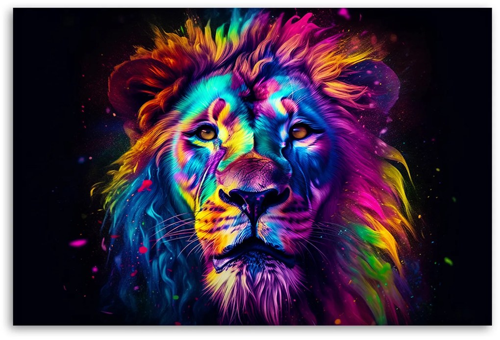 Gario Vászonkép Oroszlán színes portréja Méret: 90 x 60 cm
