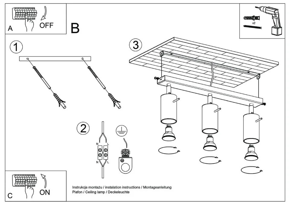 Téglavörös spotlámpa 6x45 cm Etna – Sollux