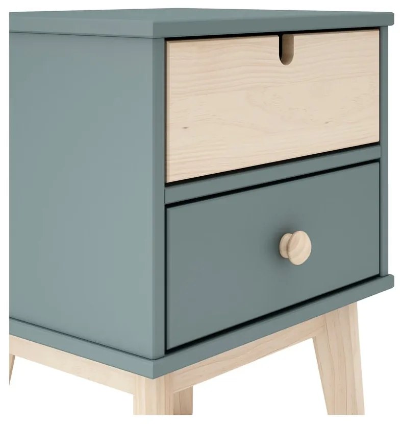 Szürkészöld gyerek éjjeliszekrény Estefania – Marckeric