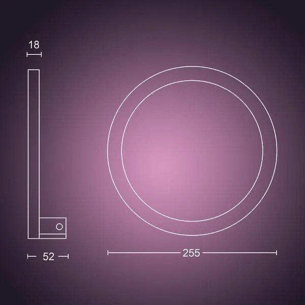 Philips 40901/31/P9-LED RGBW Hue SANA LED 20W 230V falra szerelhető dimmer