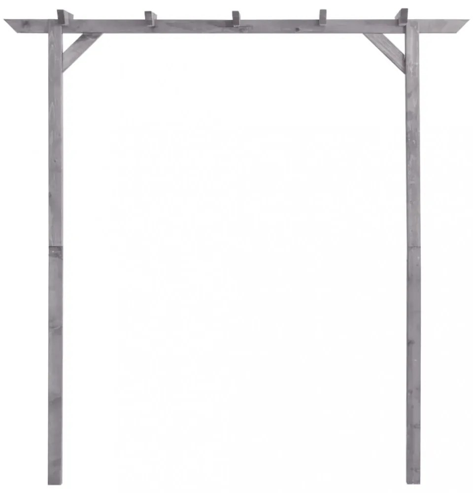 szürke impregnált fenyőfa kerti pergola 200 x 40 x 205 cm